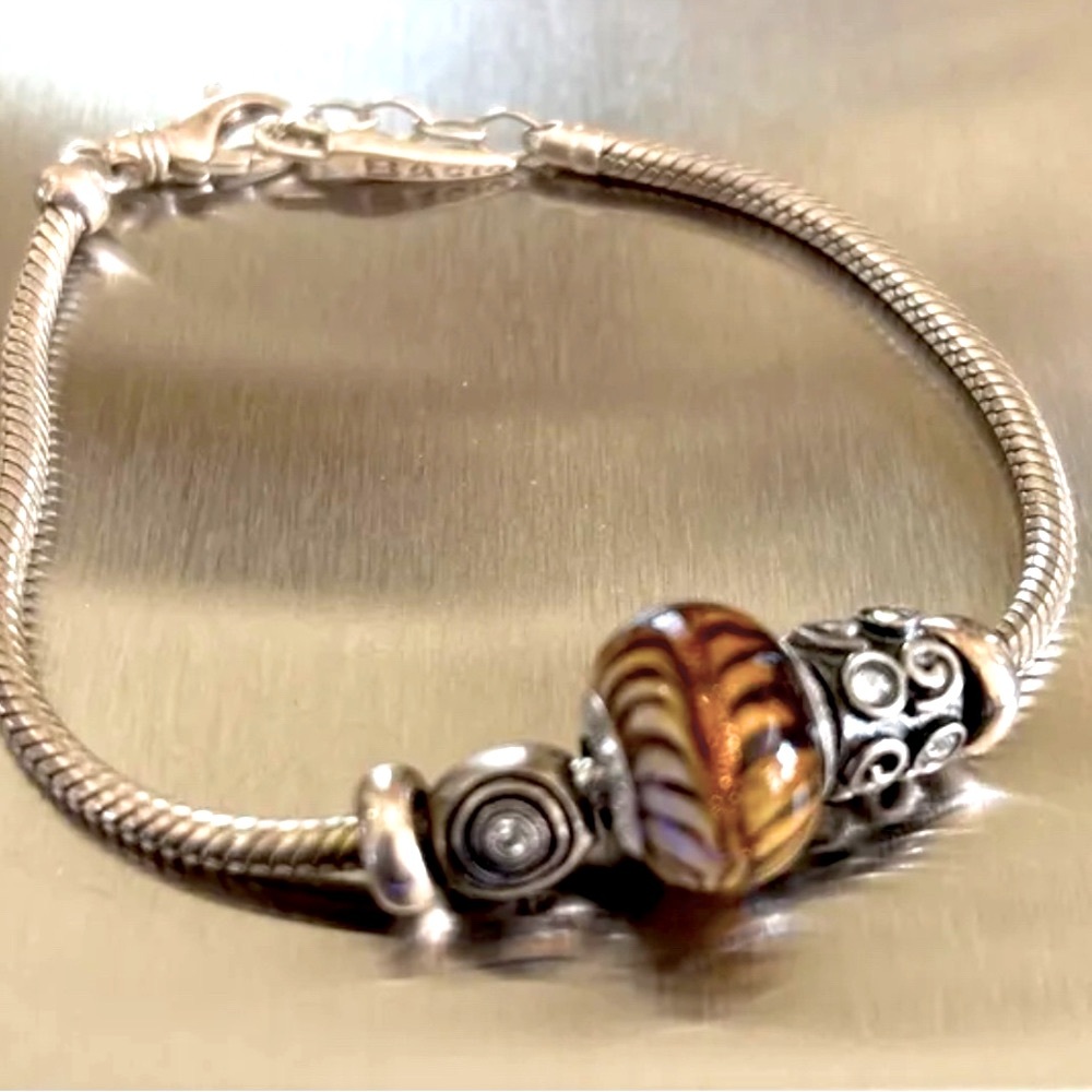 Charm Bracelet Sterling Silver Bacio Italian 925 ale